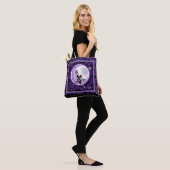 Paarse Moon Child Canvas tas (Op model)