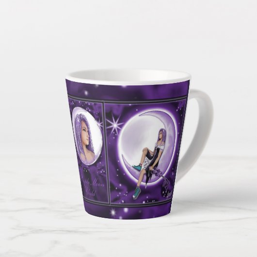 Paarse Moon Child Latte Mok (Rechterhoek)