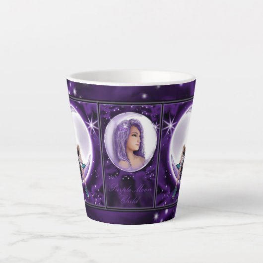 Paarse Moon Child Latte Mok (Voorkant)