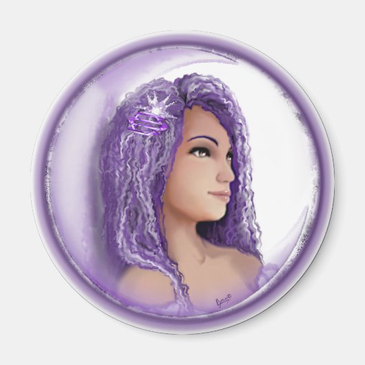 Paarse Moon Child Magnet Magneet (Voorkant)