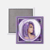 Paarse Moon Child Magnet Magneet (Voorkant / Achterkant)