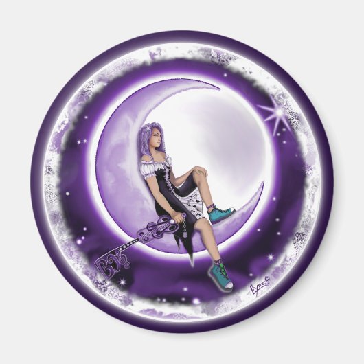 Paarse Moon Child Magnet Magneet (Voorkant)