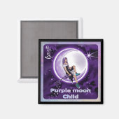 Paarse Moon Child Magnet Magneet (Voorkant / Achterkant)