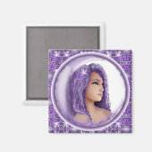 Paarse Moon Child Magnet Magneet (Voorkant / Achterkant)