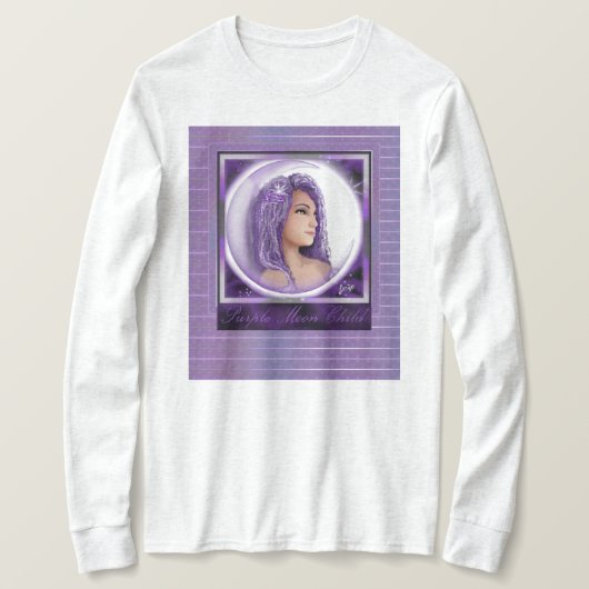 Paarse Moon Child T-Shirt (Design voorkant)