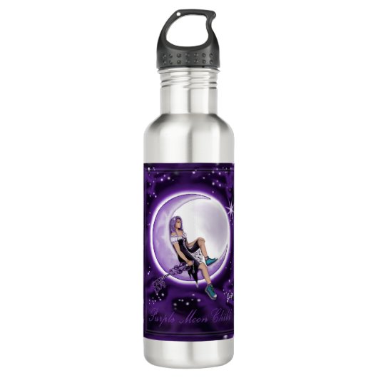 Paarse Moon Child Waterfles (Voorkant)