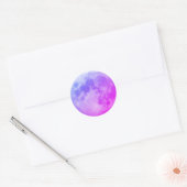 Paarse Moon Classic Ronde Sticker (Envelop)