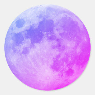 Paarse moon Classic Round Sticker