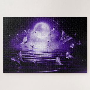 Paarse Moon Fantasy Butterflies Legpuzzel