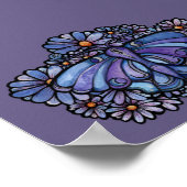 Paarse Moon Moth Daisies Poster (Hoek)