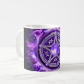 Paarse Moon Pentagram Koffiemok (Voorkant links)