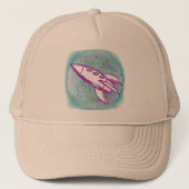 Paarse Moon Rocket Trucker Pet (Voorkant)