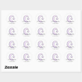 Paarse Moon Ronde Sticker (Vel)