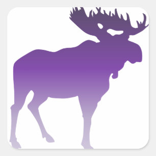 Paarse Moose Vierkante Sticker