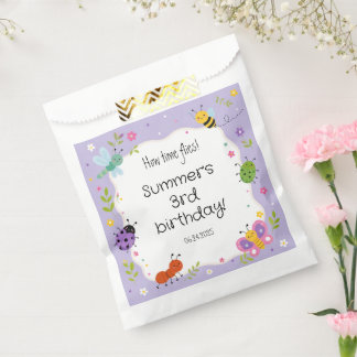 Paarse Moppige Bugs Meisjes Verjaardag Bedankzakje