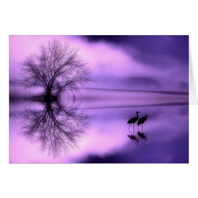 Paarse Morning Card (Voorkant Horizontaal)