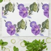 Paarse morning Glory Theedoek (Gevouwen)