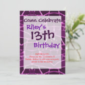 Paarse Mosaic Tiles Girly Pattern Kaart (Staand voorkant)