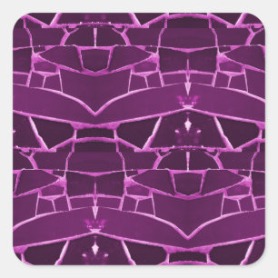 Paarse Mosaic Tiles Girly Pattern Vierkante Sticker