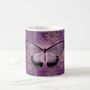 Paarse Moth en Floral Ephemera Koffiemok