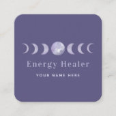 Paarse motorfase Lunar Energy Healer Spiritueel Vierkante Visitekaartje (Voorkant)