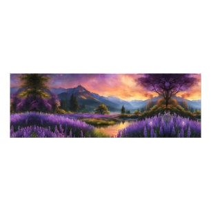 Paarse Mountain Valley Sunrise Foto Afdruk