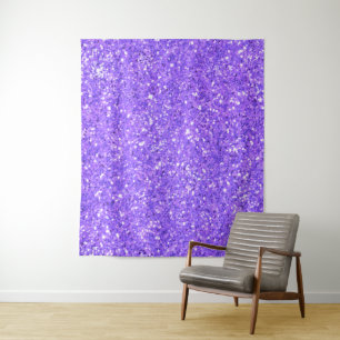 Paarse mousserende glitterpatronen wandkleed