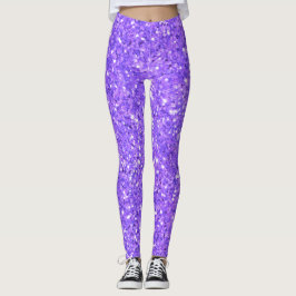 Paarse mousserende leggings van het glitterpatroon