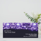 Paarse mousserende sterren Uitnodiging (Staand voorkant)