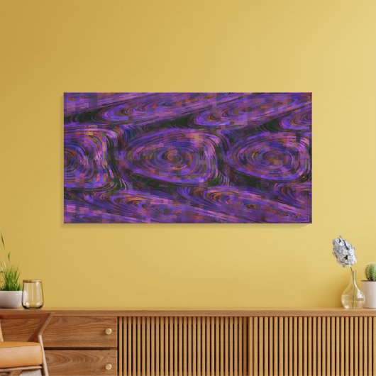 Paarse mozaïek vortexes canvas afdruk (Insitu (Woonkamer))