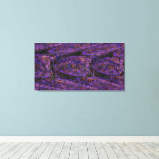 Paarse mozaïek vortexes canvas afdruk (Insitu (Houten vloer))