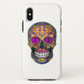 Paarse mozaïeksuikerschedel ZombieiPhone X Hoesje  (Achterkant)