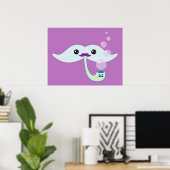 Paarse Mustache Poster (Thuiskantoor)