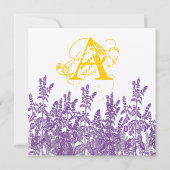 Paarse Mustard Yellow Wilde Vloer Sparen de Datum Save The Date (Achterkant)