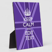 Paarse muve houdt kalm en Jouw tekst Union Jack Fotoplaat (Zijkant)