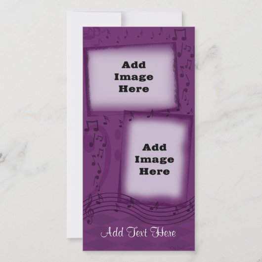 Paarse muziek aangepaste fotokaarten (Voorkant)