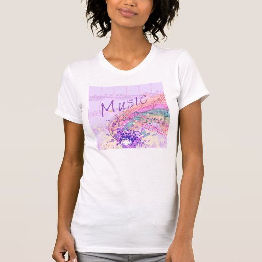 Paarse Muziek Colorsplash Fine Jersey T-Shirt (Voorkant)