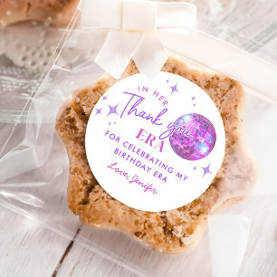 Paarse muziek in mijn verjaardagstijd ronde sticker