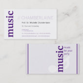 Paarse muziek Kaarten Visitekaartje (Voorkant / Achterkant)