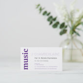 Paarse muziek Kaarten Visitekaartje (Staand voorkant)