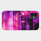 Paarse muziekluidsprekers Case-Mate iPhone case (Achterkant (horizontaal))