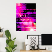 Paarse muziekluidsprekers poster (Thuiskantoor)