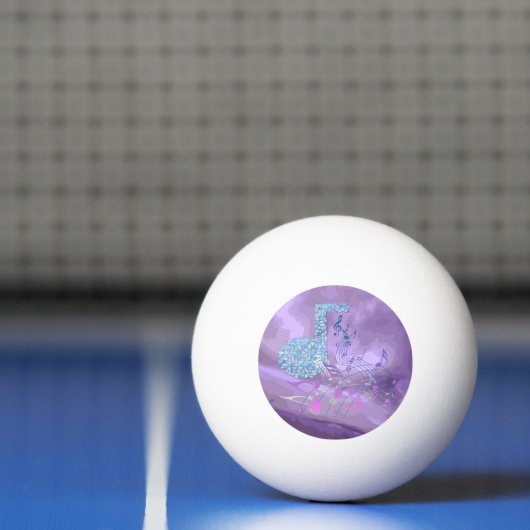 Paarse Muzieknoten Abstracte Ping Pong Ball (Net)