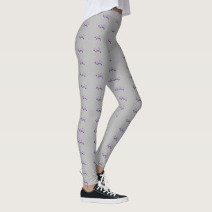 Paarse muzieknoten leggings