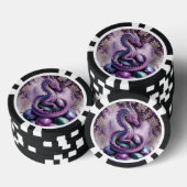 Paarse Mystieke Draak Gotisch Poker Chips (Opstapeling)