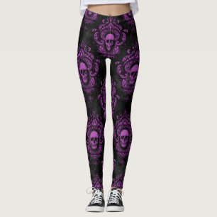Paarse mystieke schedel leggings