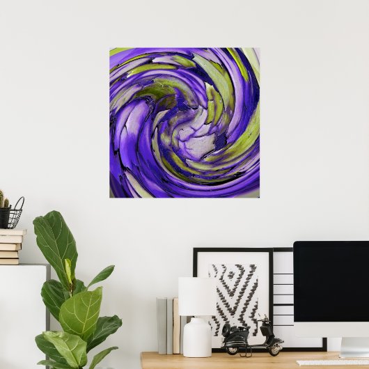 Paarse N Limoen Abstracte Kunst Poster (Thuiskantoor)
