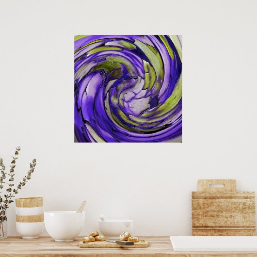 Paarse N Limoen Abstracte Kunst Poster (Keuken)