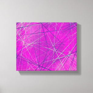 Paarse n roze Abstracte netwerklijnen Canvas Afdruk