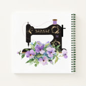 Paarse  naaimachine notitieboek (Achterkant)